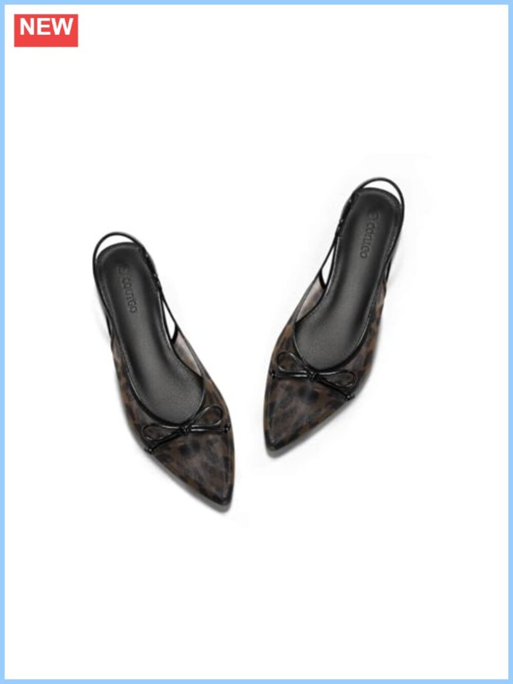 Women's Mesh Slingback Flats Bow Pointed Toe Ballet Shoes